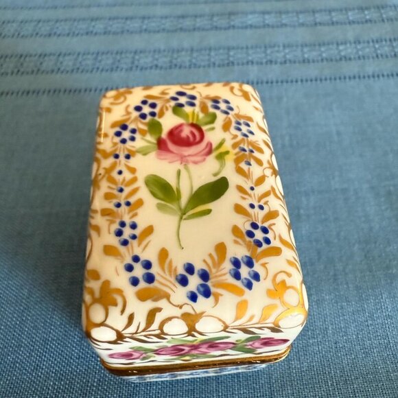 Antique Limoges Eximious Floral Trinket Box. Very Rare. - Picture 4 of 7
